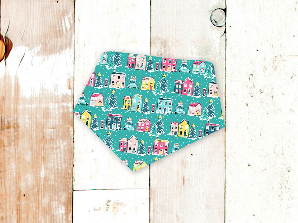 Bandana para perros "Snowy Town"