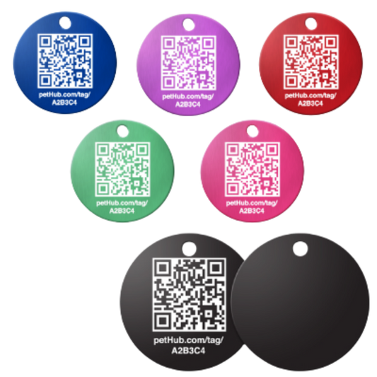 Médaille d'identification pour animaux PetHub QR – Aluminium classique