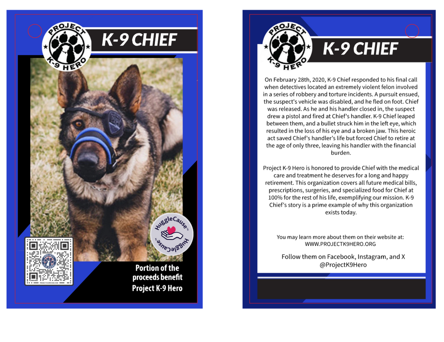 HuggleCause™, Project K-9 Hero, K-9 Chief Knottie® Plush Dog Toy, Large