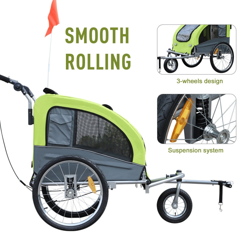 Remolque de bicicleta para perros con suspensión