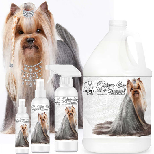 Spray desenredante para pelaje de perros Shine-On+Sheen 