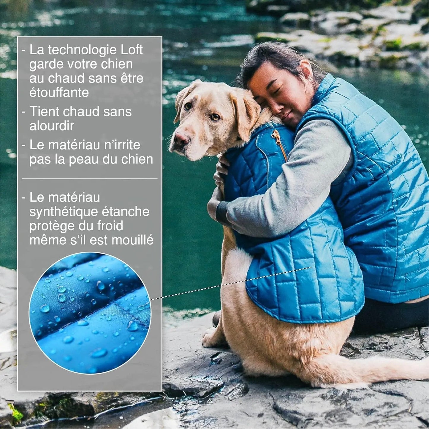 Chaqueta para perros Loft - Abrigo reversible y acogedor para aventuras al aire libre - Resistente al agua - Corte deportivo - Tejido lavable a máquina - Reflectante - Talla mediana - Rojo chile