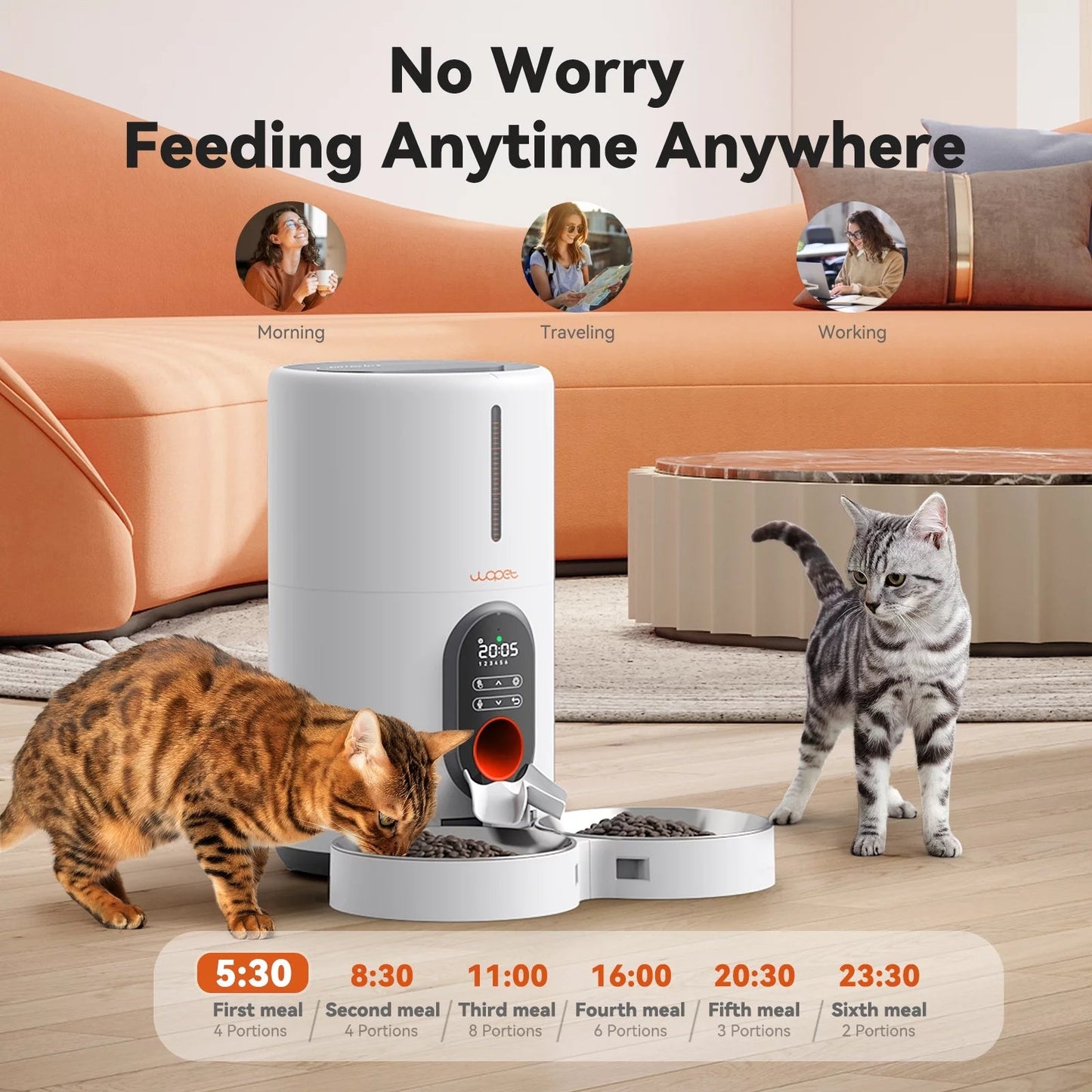 Distributeurs automatiques de nourriture pour 2 chats et chiens