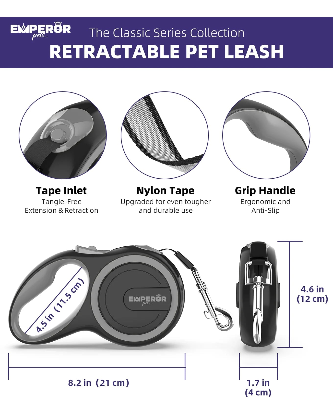Lâchez l'aventure ! 🌟 Laisse rétractable ultra-résistante de 4,9 m pour grands chiens (jusqu'à 50 kg) 🐾