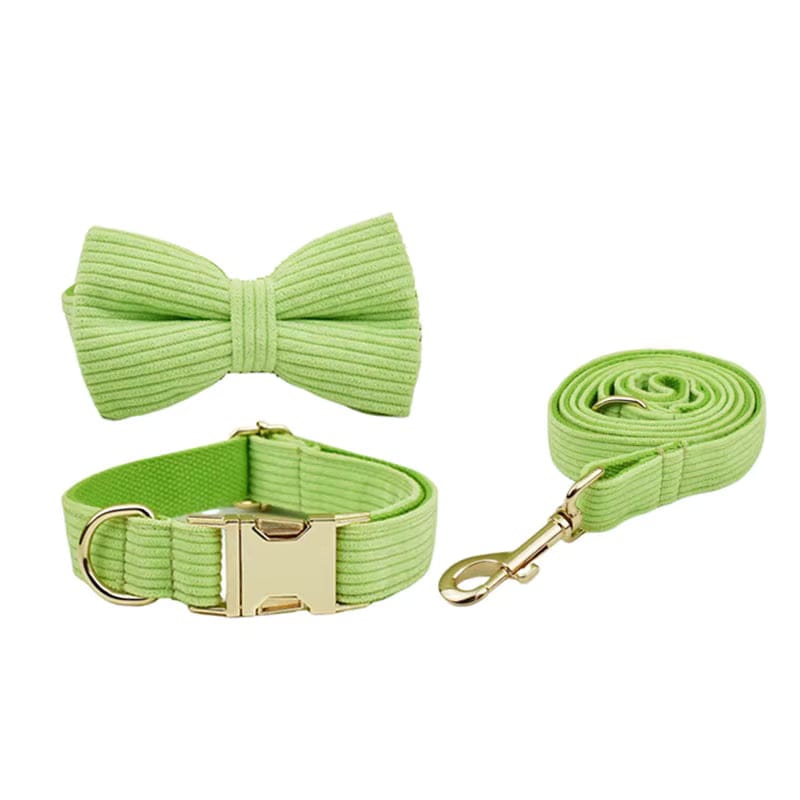 Ensemble classique en velours côtelé vert pomme personnalisé