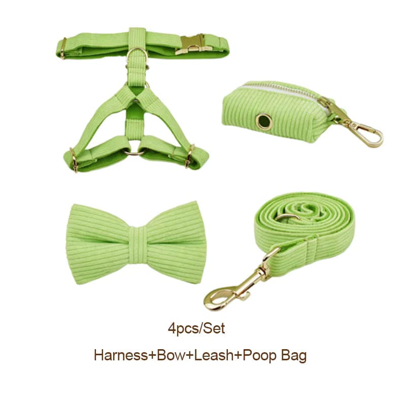 Ensemble classique en velours côtelé vert pomme personnalisé