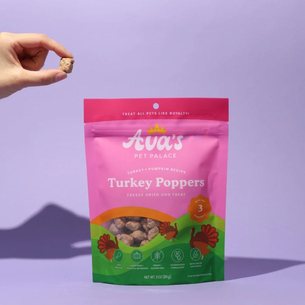 Premios liofilizados para perros Ava's Pet Palace - Poppers de pavo (85 g)