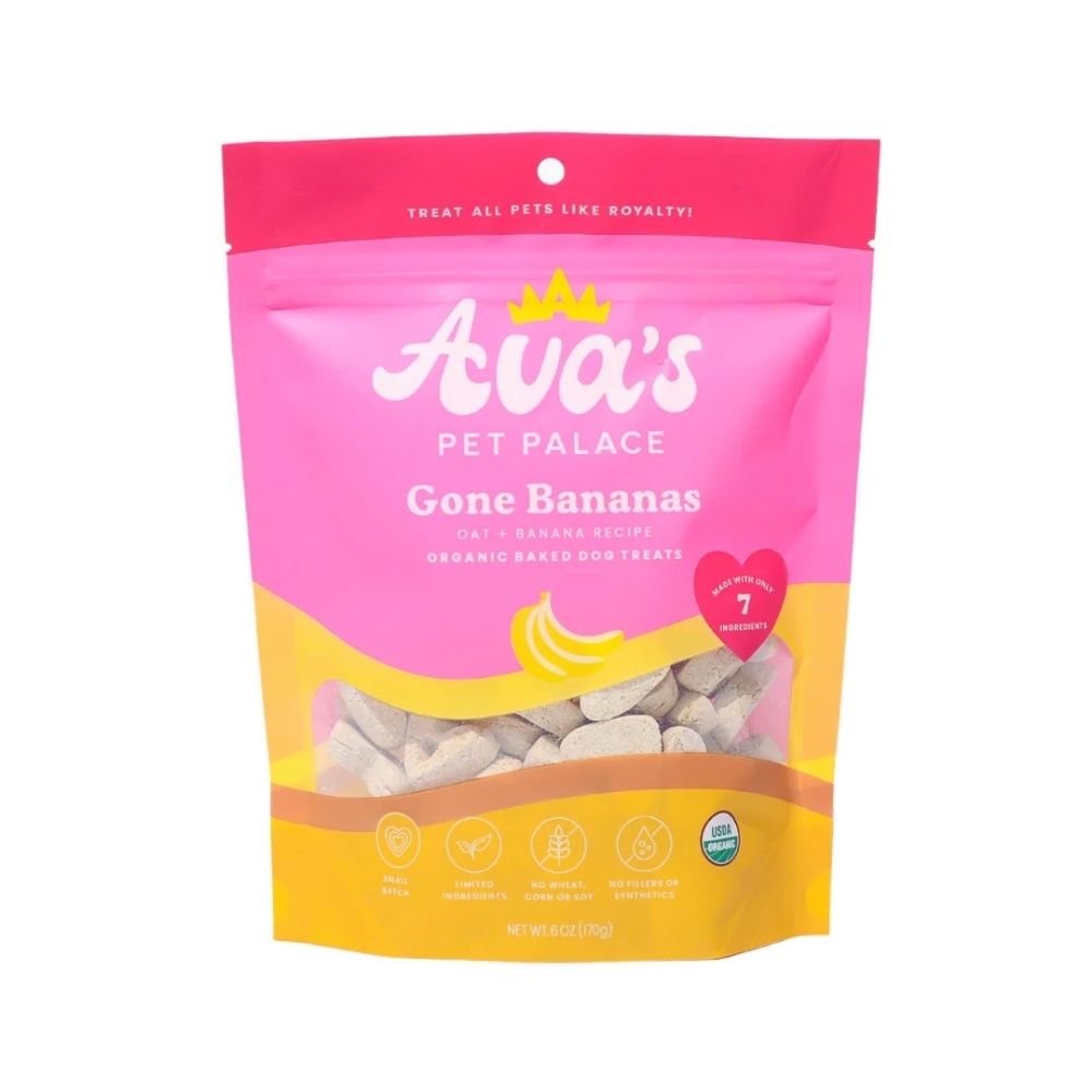 Premios orgánicos horneados para perros Ava's Pet Palace - Gone Bananas (6 oz) / Paquete de 2