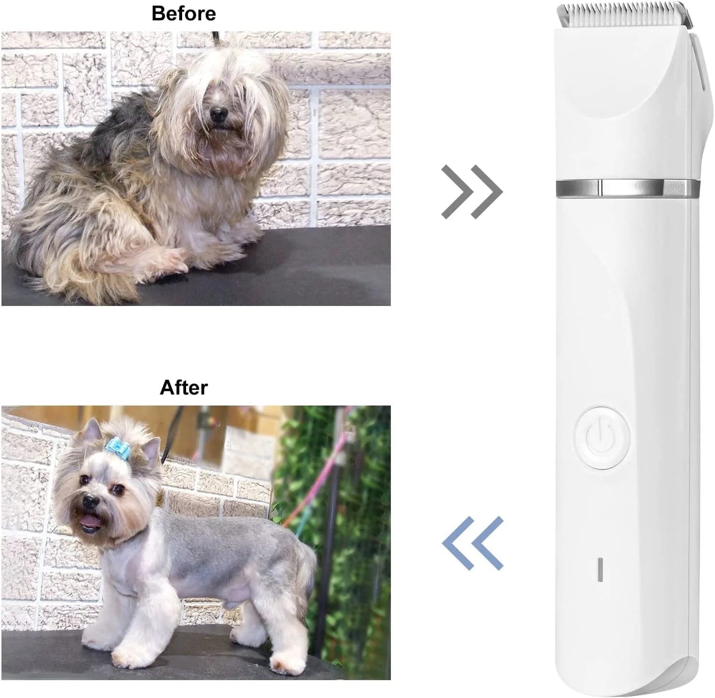 ¡Cuida a tus peludos amigos como un profesional! 🐶✂️ Cortapelos para perros recargables y de bajo ruido con 4 cabezales de corte para todas las mascotas.