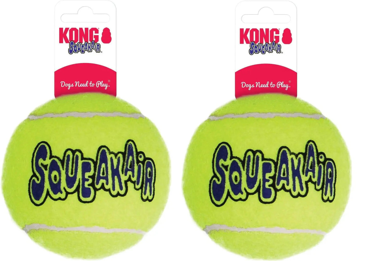Balles de tennis KONG Squeakair (2) XL Jouet à lancer pour chien avec couineur 4"