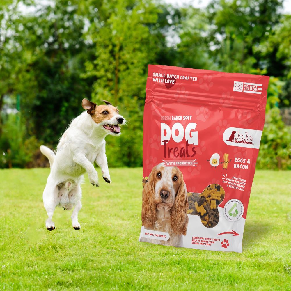 Golosinas blandas para masticar para perros con huevos y tocino recién horneados (paquete de 2)