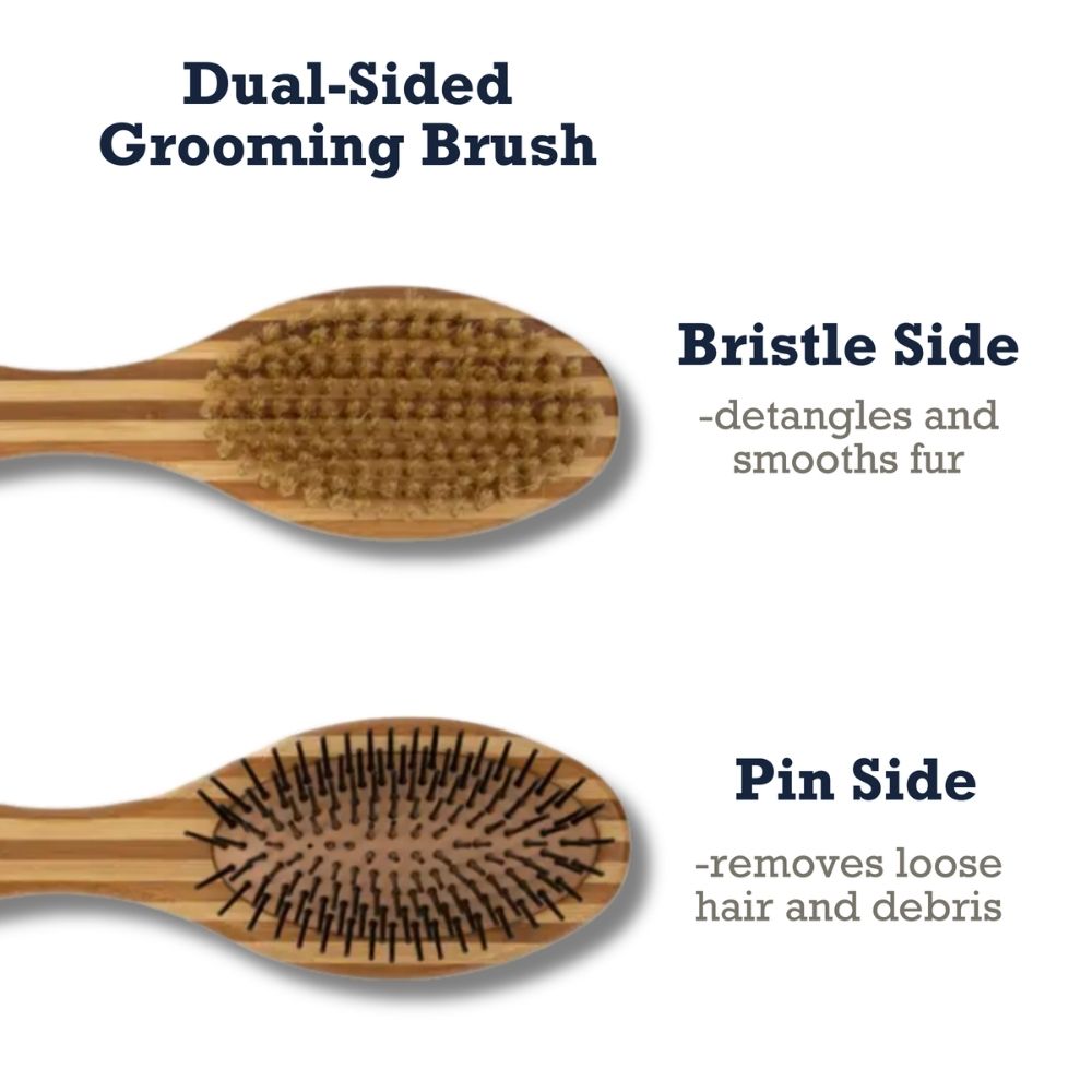 Brosse pour chien double face en bois naturel Country Living - Ergonomique, durable et polyvalente