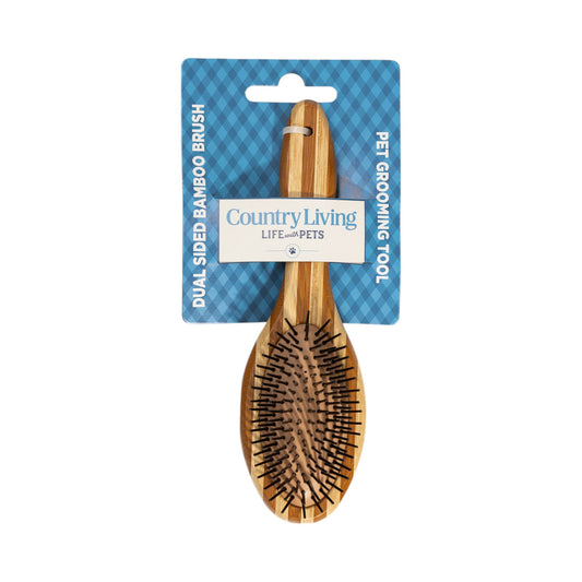 Cepillo de madera natural de doble cara para perros Country Living: ergonómico, duradero y versátil