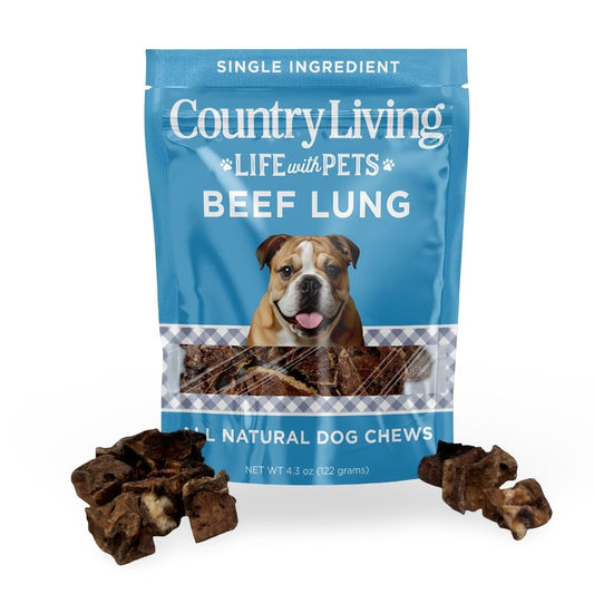 Friandises pour chiens Country Living aux tranches de poumon de bœuf de 10 à 15 cm – Sachet de 227 g – 100 % naturelles, à ingrédient unique, riches en protéines, sans céréales – Croustillantes et légères