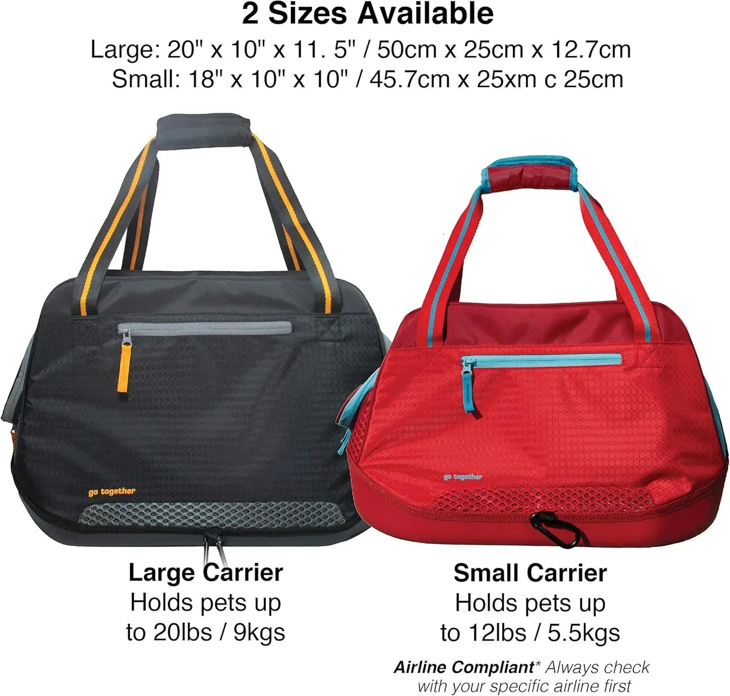 Transportín para perros Explorer - Cómodo para viajes - Base Armorsole resistente al agua - Compatible con aerolíneas - Bolsillo de almacenamiento - Para gatos y perros pequeños de hasta 9 kg - Rojo/Azul