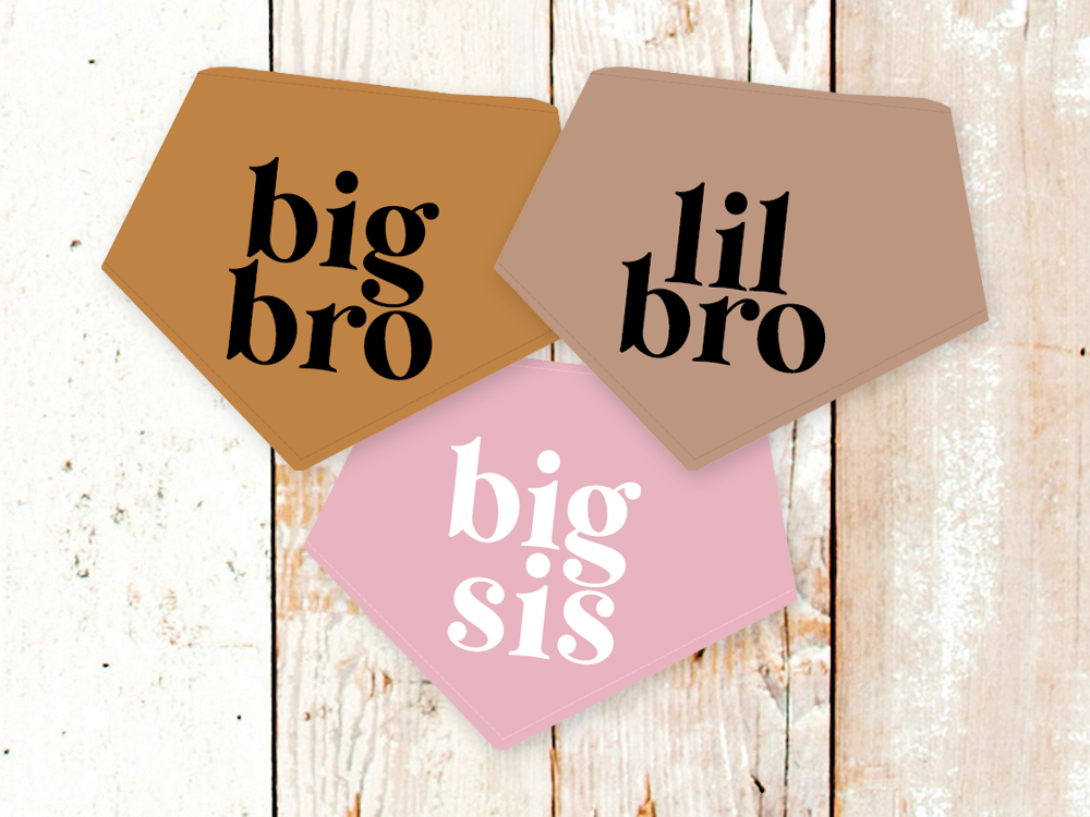 Bandana para perro "Hermano (o Hermana)/Hermano (o Hermana)"