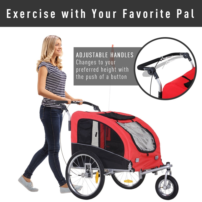 Remolque de bicicleta para perros con suspensión