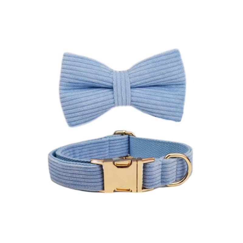 Ensemble classique personnalisé en velours côtelé bleu