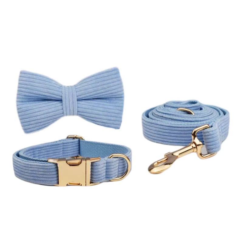 Ensemble classique personnalisé en velours côtelé bleu