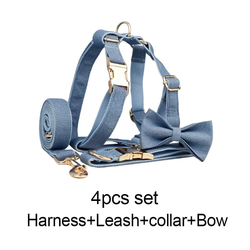 Ensemble classique en denim bleu personnalisé