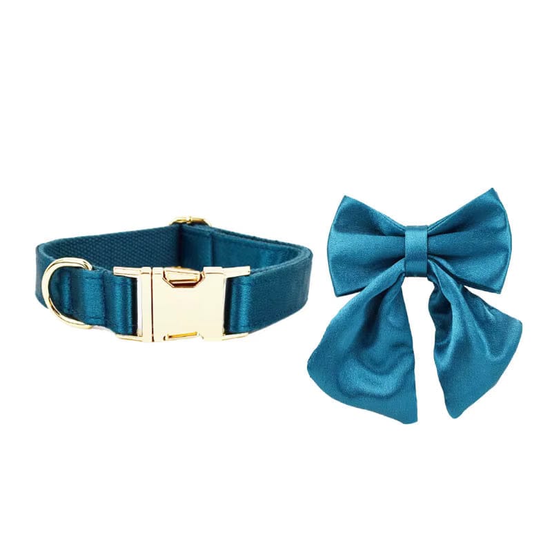 Ensemble classique personnalisé en satin bleu-vert