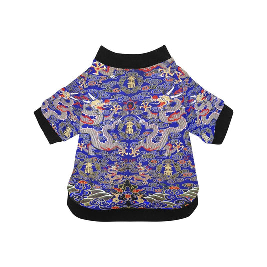 Blue Imperial Dragon Round Neck Shirt