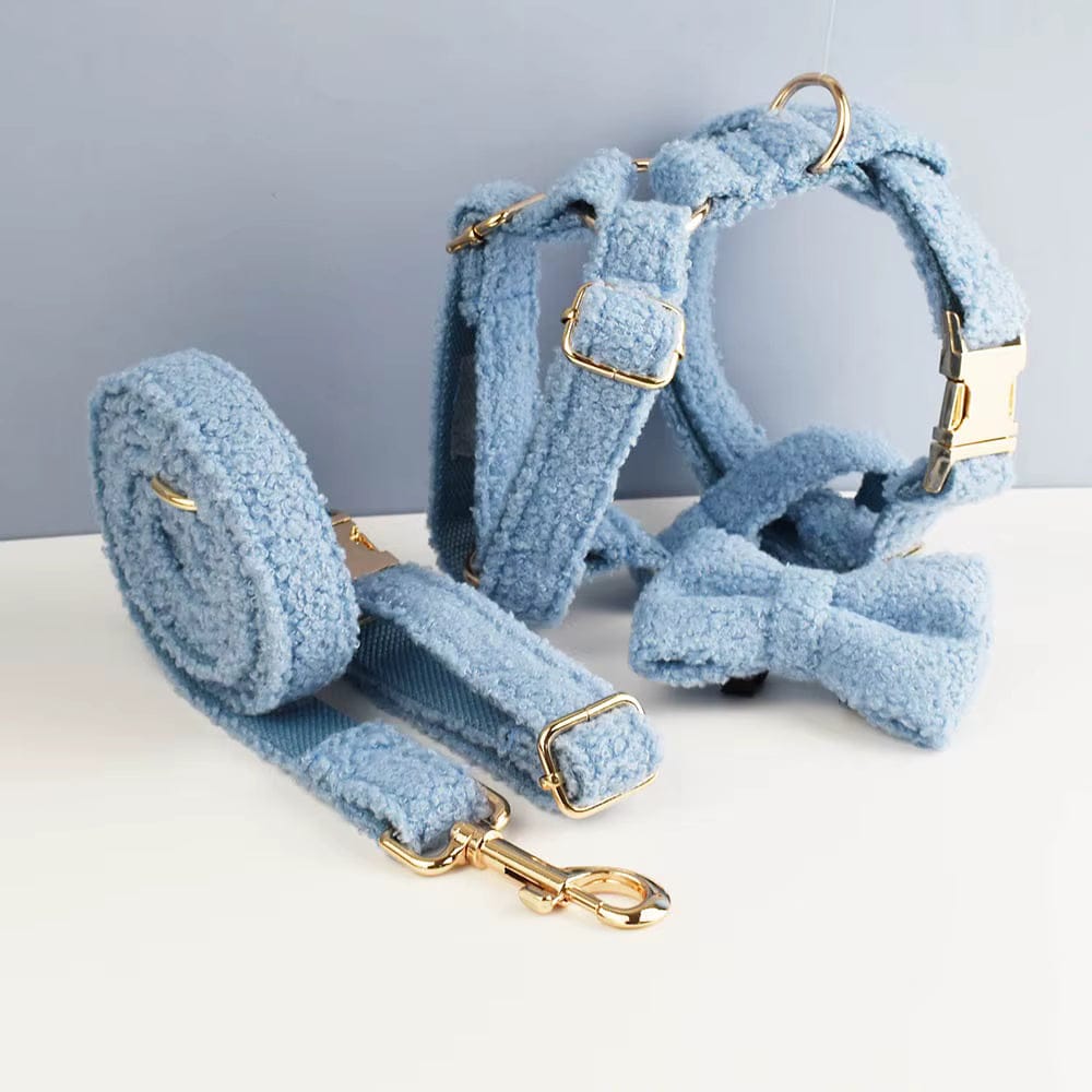 Ensemble classique personnalisé en velours ours bleu