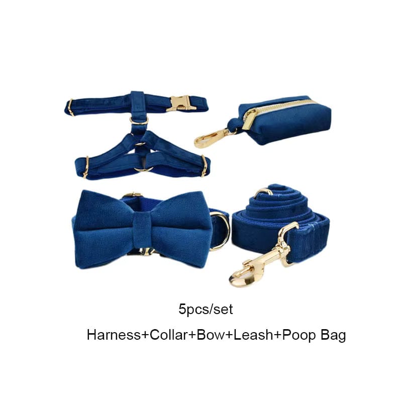 Conjunto clásico de terciopelo azul personalizado