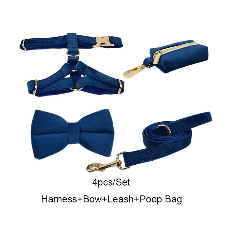Conjunto clásico de terciopelo azul personalizado