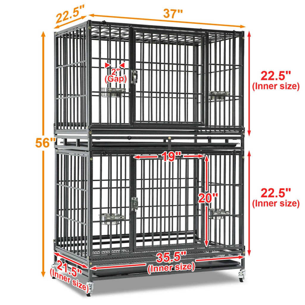 Cage de transport empilable robuste pour chien 37" 371D03 