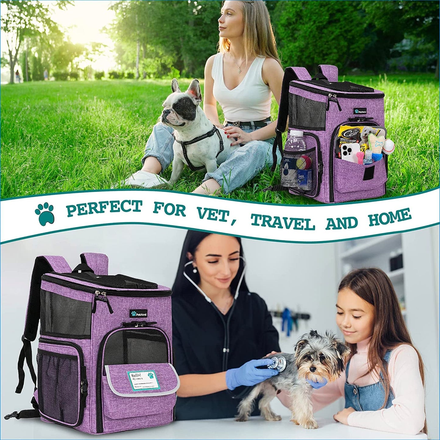 Mochila transportadora para perros y gatos