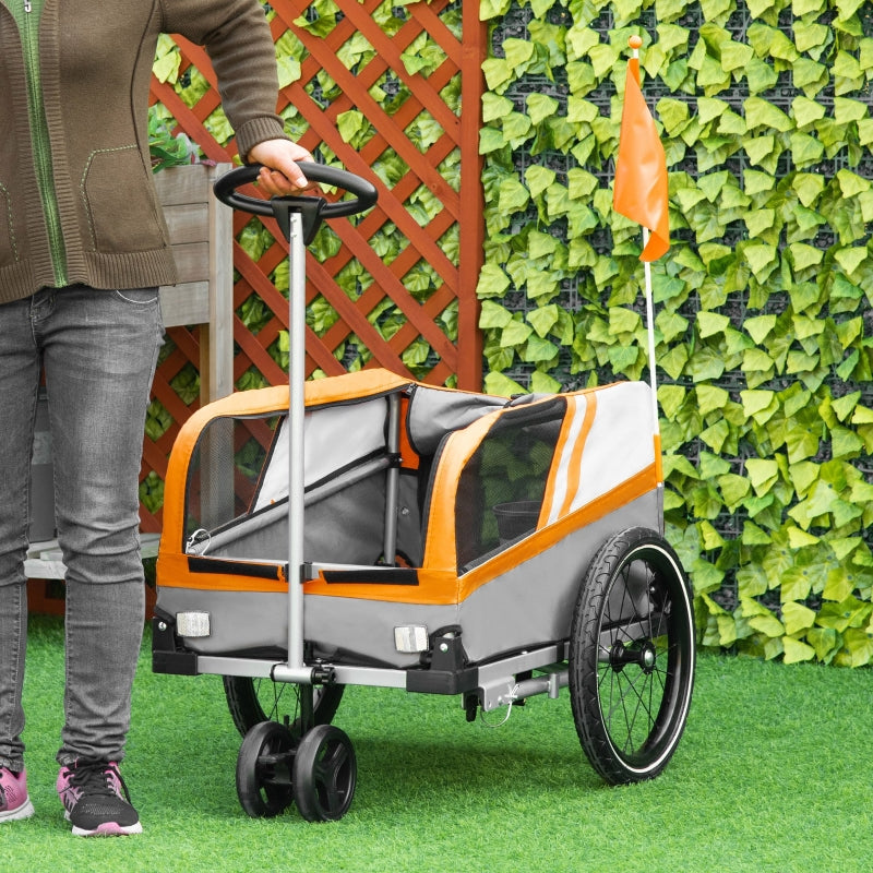Remolque de bicicleta para mascotas, cochecito de viaje 2 en 1 