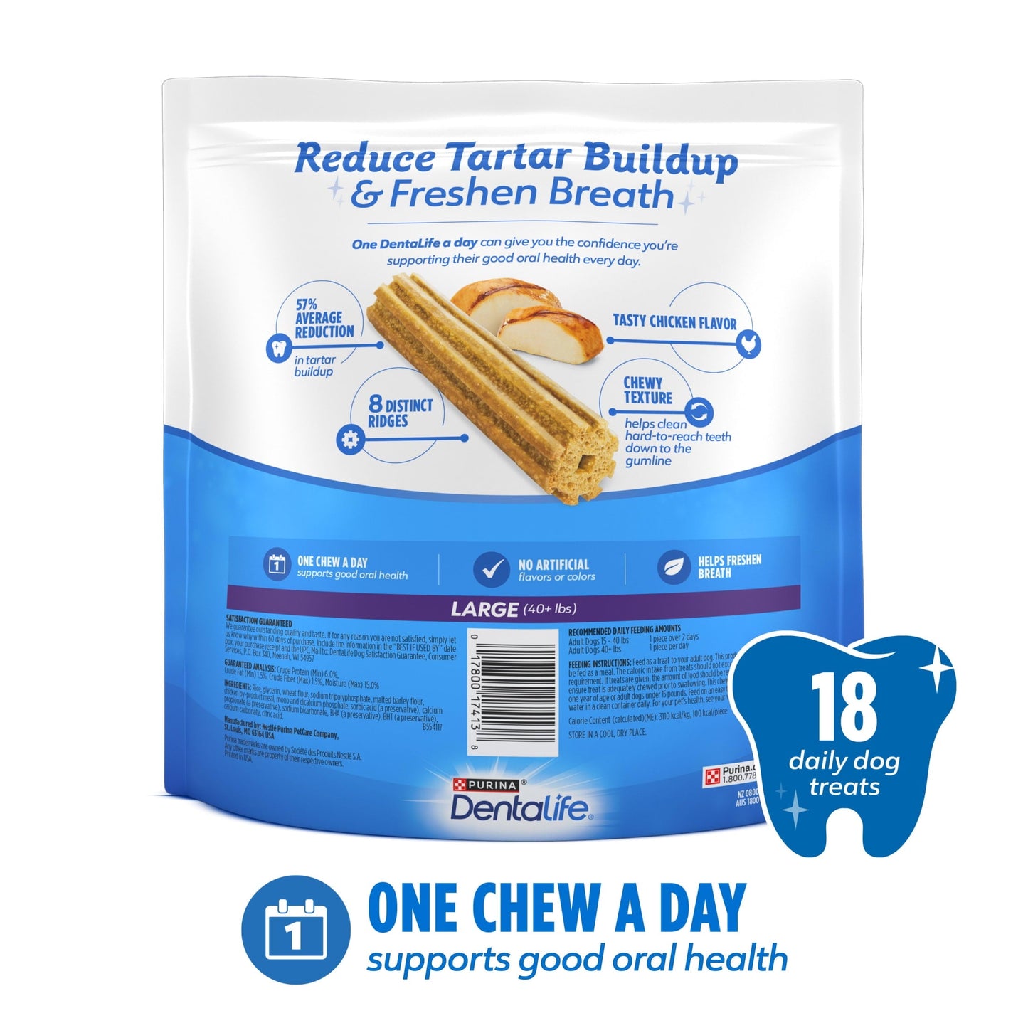 Friandises dentaires Purina Daily Oral Care pour grands chiens au poulet