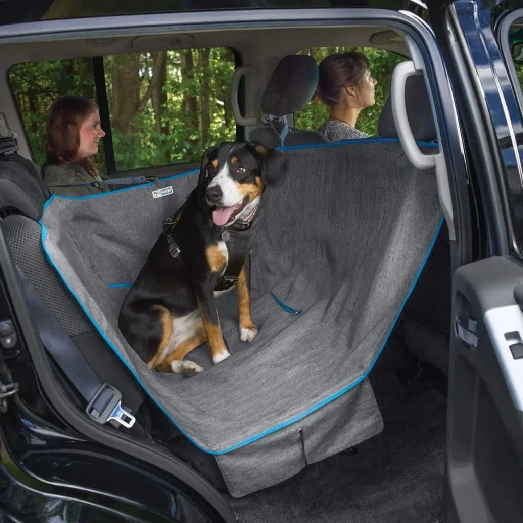 Hamaca de media plaza Heather, funda para asiento de coche para mascotas, hamacas de coche para perros, resistente al agua, 70 cm de ancho (gris jaspeado)