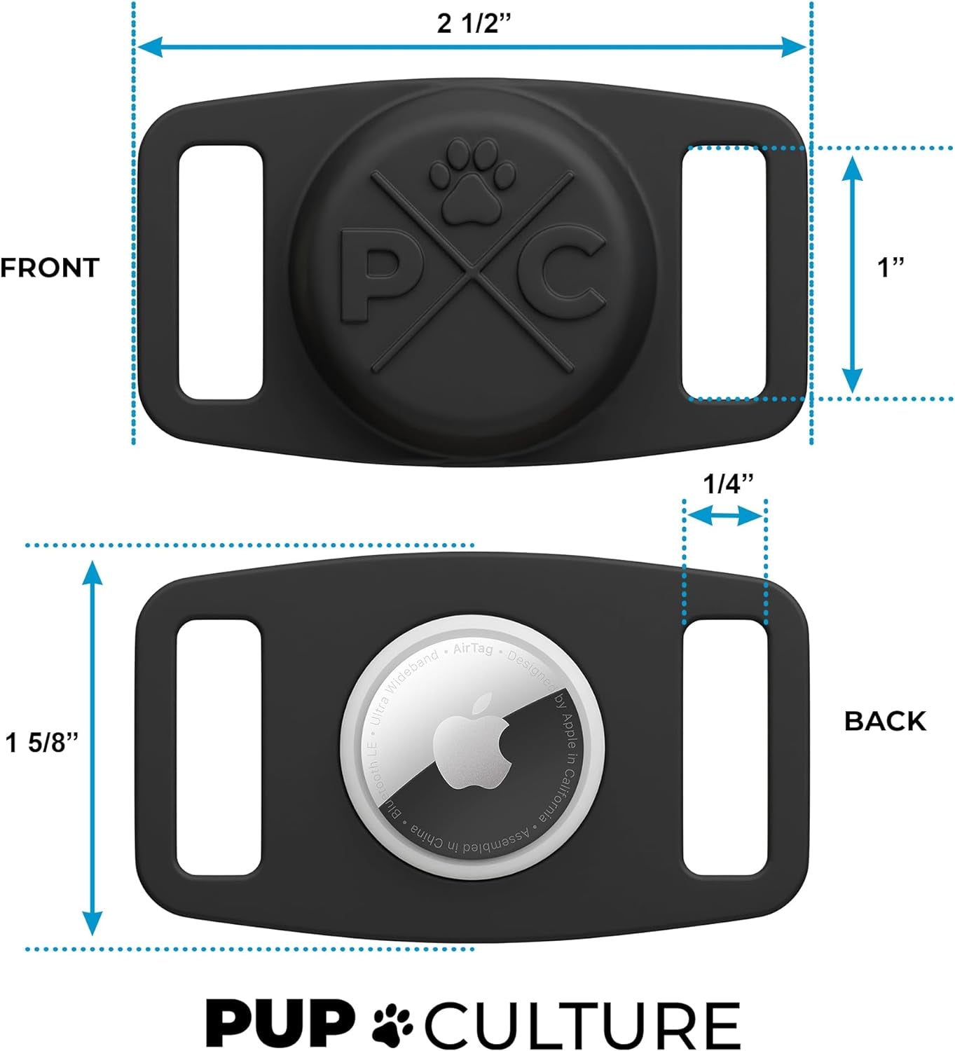 Soporte para collar de perro Airtag, extra duradero y ligero.