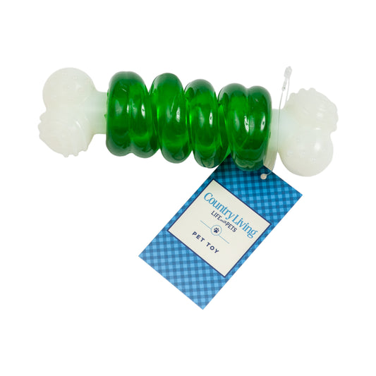 Jouet à mâcher pour chien Country Living Bone-a-Treat – Boules orange bombées et anneau en spirale vert