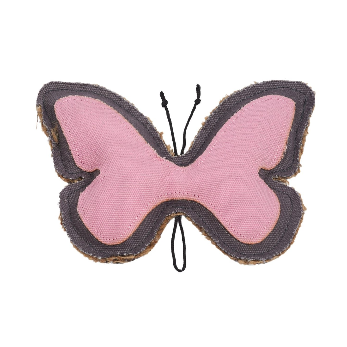 Juguete masticable para perros Country Living de lona y yute con forma de mariposa: duradero, seguro y no tóxico.
