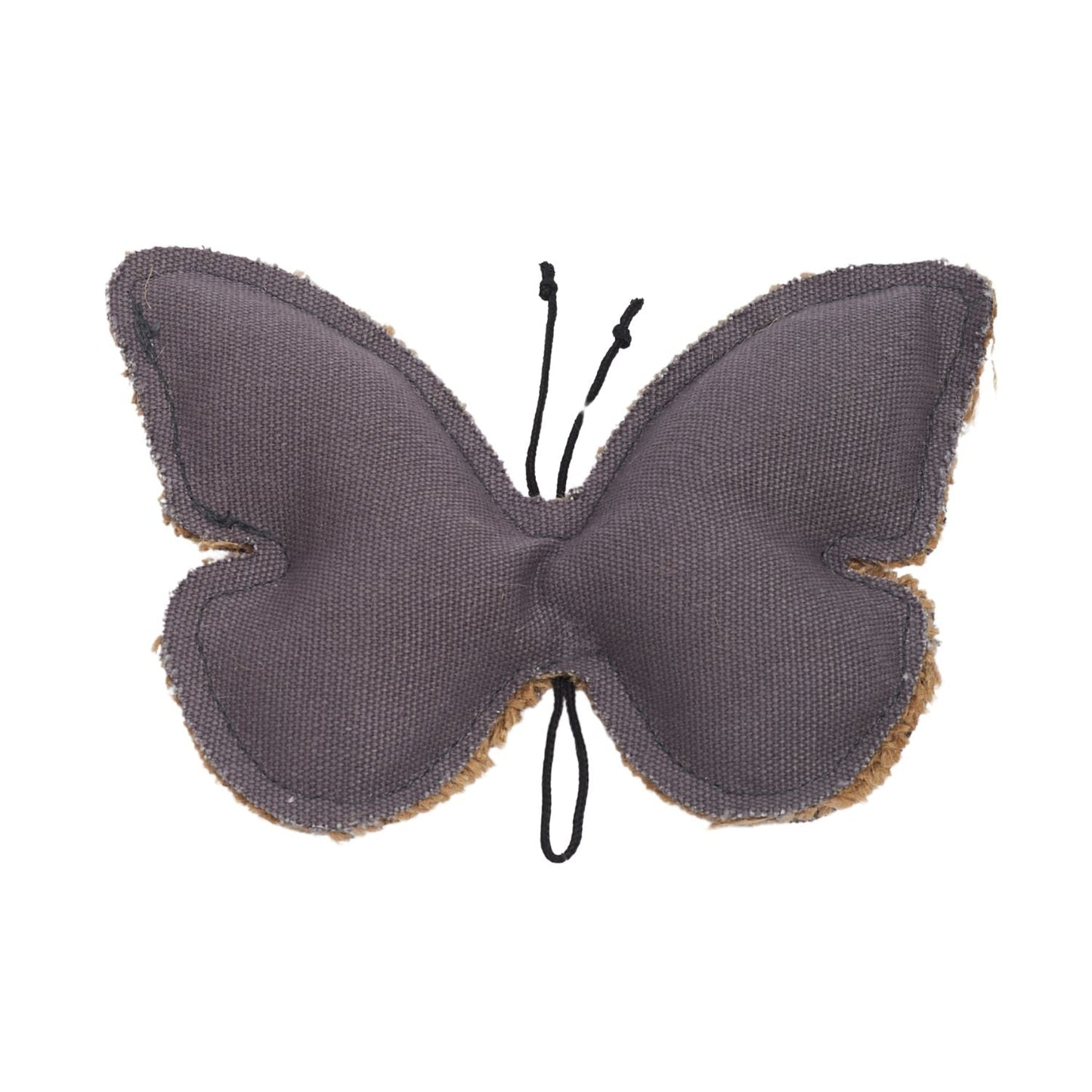 Juguete masticable para perros Country Living de lona y yute con forma de mariposa: duradero, seguro y no tóxico.