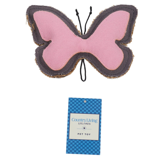 Jouet à mâcher pour chien en toile et jute en forme de papillon de Country Living – Durable, sûr et non toxique