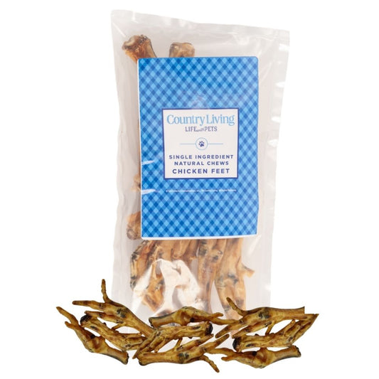 Friandises pour chiens Country Living entièrement naturelles aux pattes de poulet, collations croustillantes pour le soutien des articulations – (paquet de 20) 