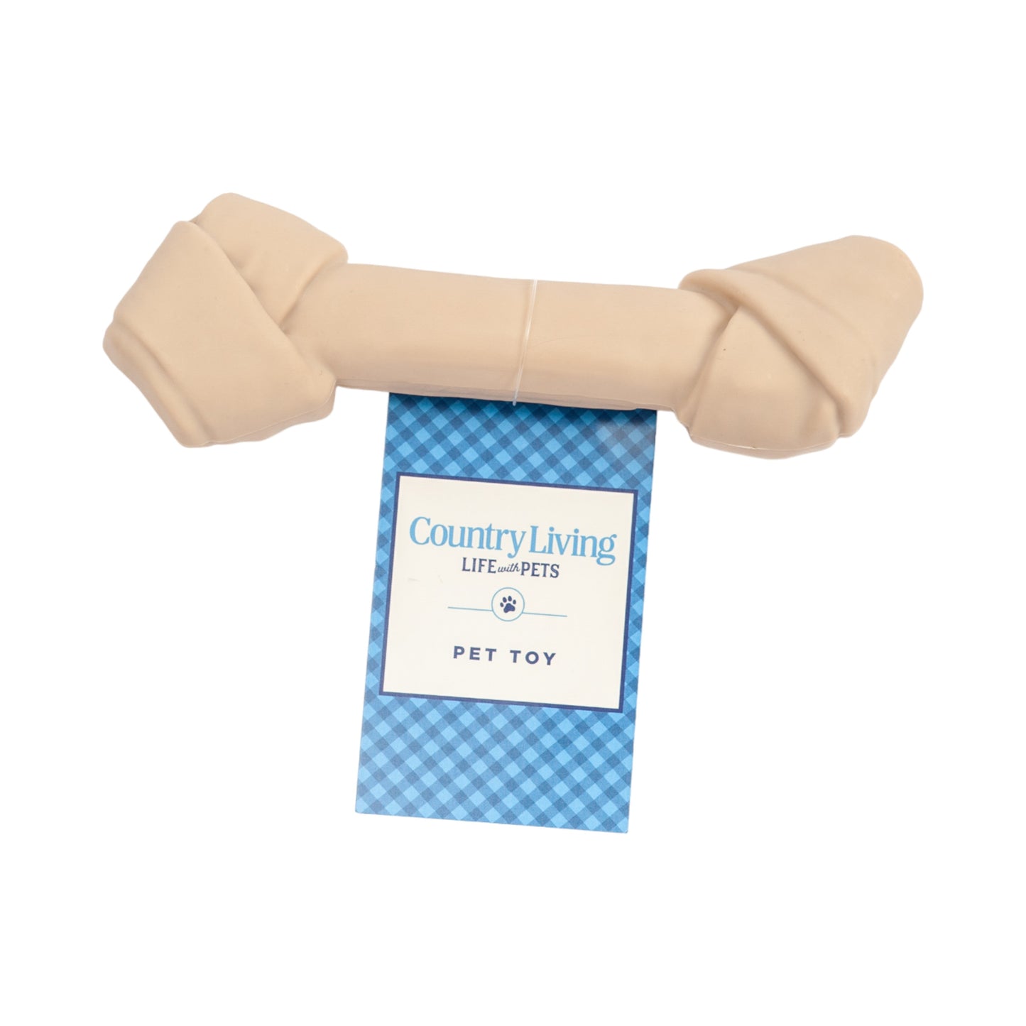 Juguete masticable para perros Country Living con hueso de nailon, duradero y con forma de cuero crudo.