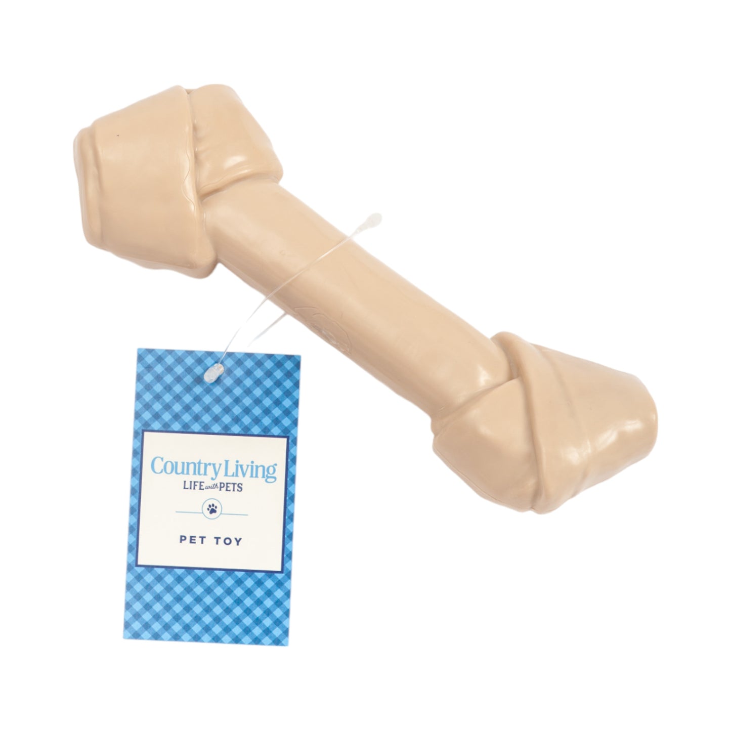 Juguete masticable para perros Country Living con hueso de nailon, duradero y con forma de cuero crudo.