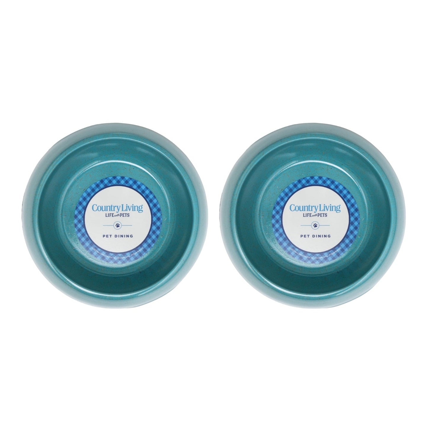 Ensemble de 2 gamelles pour chien en fibre naturelle Country Living – Bleu sarcelle