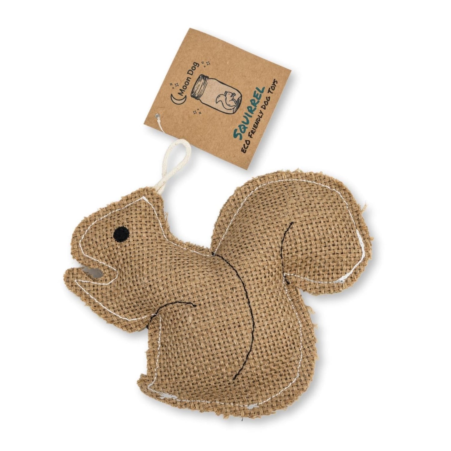 Juguete masticable rústico de yute con forma de ardilla para perros: no tóxico, seguro, suave y delicado.