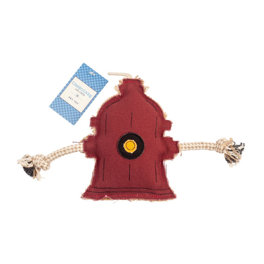 Jouet à mâcher pour chien Country Living en toile et jute en forme de borne d'incendie – Durable, sûr et non toxique