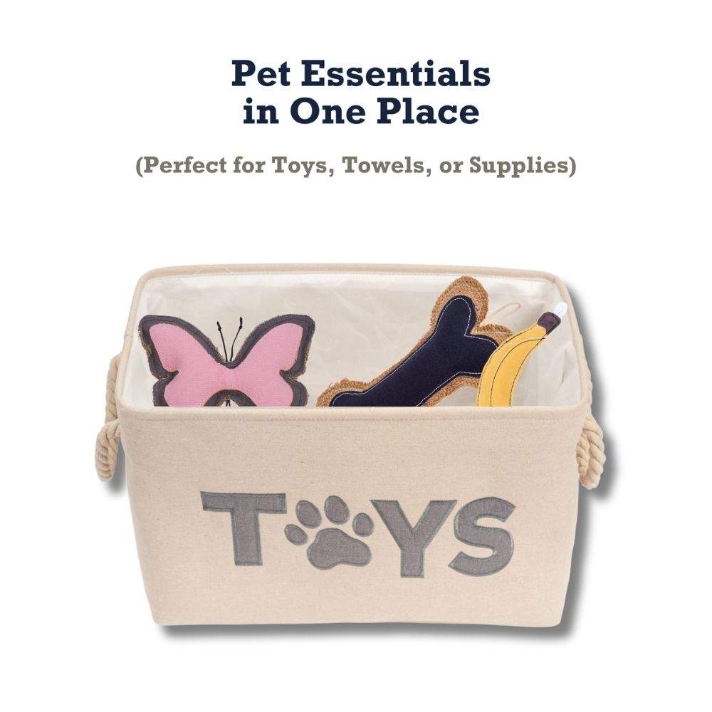 Panier de rangement pliable en tissu Country Living pour jouets pour chiens - Organisateur pratique pour accessoires pour animaux de compagnie