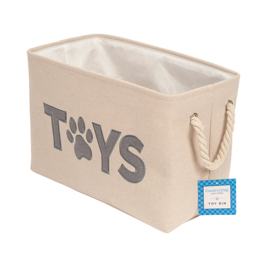 Panier de rangement pliable en tissu Country Living pour jouets pour chiens - Organisateur pratique pour accessoires pour animaux de compagnie