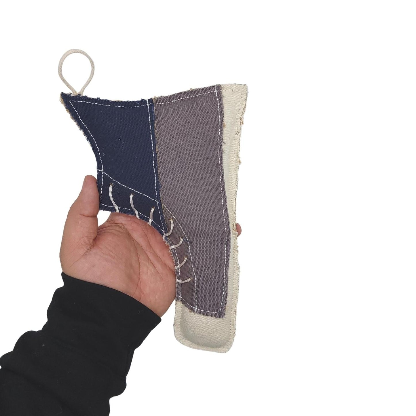 Juguete masticable para perros Country Living de lona y yute con forma de zapato: duradero, seguro y no tóxico.