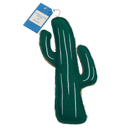 Juguete masticable para perros Country Living de lona y yute con forma de cactus: duradero, seguro y no tóxico.