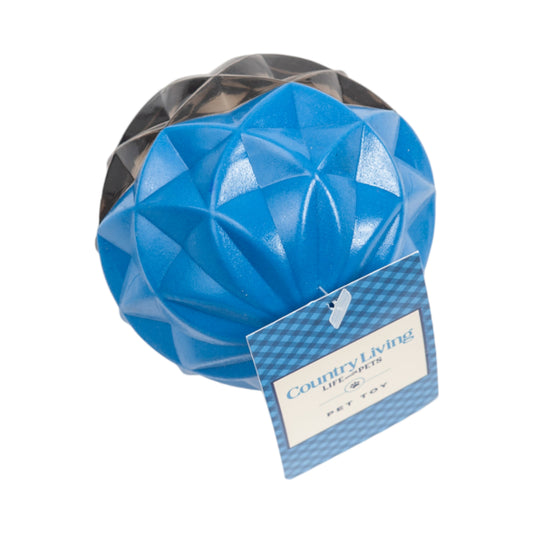 Balle à mâcher géométrique texturée Country Living pour chien, jouet interactif en caoutchouc pour la stimulation mentale – Grande taille